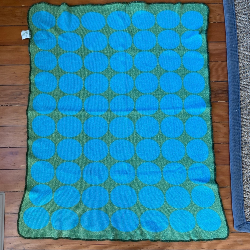 In2Green blue and green polka dot baby blanket